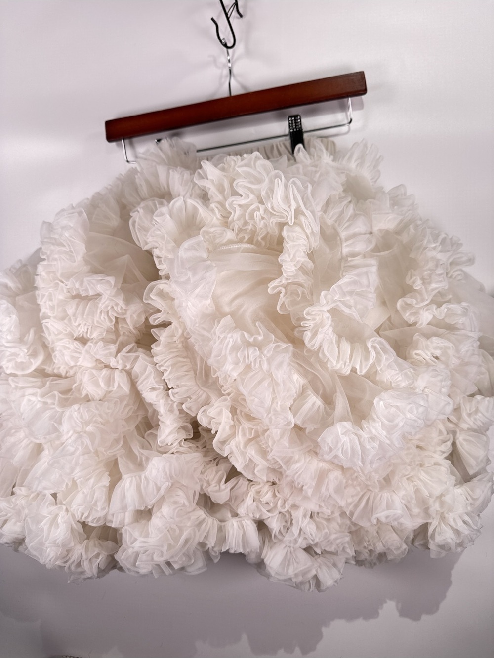 Sam's Vintage Ruffled Crinoline Petticoat Skirt Nylon Tulle White Vintage Medium - Picture 6 of 11